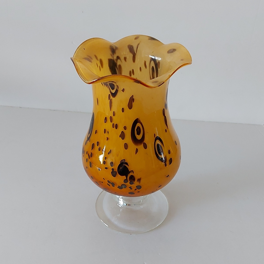 Blown glass footed vase